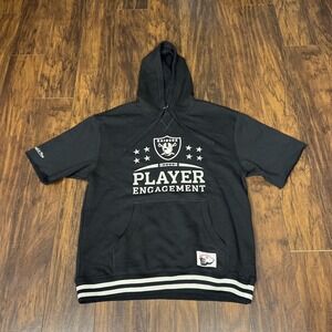 Mitchell & Ness Throwback Short-Sleeved Hoodie Oakland Raiders Size Large